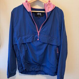 Stüssy Limited Edition 2015 Pink / Blue Contrast Stitched Windbreaker Size S